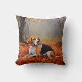 ビーグルイン紅葉秋 クッション (正面)