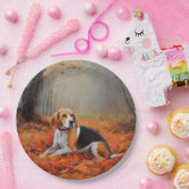 ビーグルイン紅葉秋 ペーパープレート (パーティー)