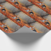 ビーグルイン紅葉秋 ラッピングペーパー (角)