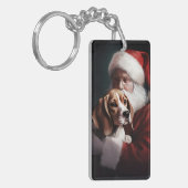 ビーグルウィズサンタクロースフェスティバルクリスマス キーホルダー (正面左)