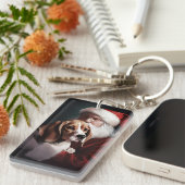 ビーグルウィズサンタクロースフェスティバルクリスマス キーホルダー (正面右)