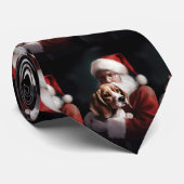 ビーグルウィズサンタクロースフェスティバルクリスマス ネクタイ (ロール)