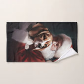 ビーグルウィズサンタクロースフェスティバルクリスマス バスタオルセット (ハンドタオル)