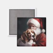 ビーグルウィズサンタクロースフェスティバルクリスマス マグネット (正面/裏面)