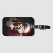 ビーグルウィズサンタクロースフェスティバルクリスマス ラゲッジタグ (正面横)