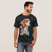 ビーグルウォーターカラーTシャツデザイン Tシャツ (正面フル)