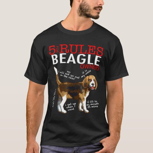 ビーグルオーナーの犬とパグの製品 Tシャツ (正面)