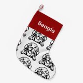 ビーグルカスタマイズグソックス犬ソックス – Put Y スモールクリスマスストッキング (正面 (吊り時))
