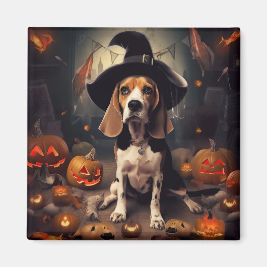 ビーグルカボチャ ハロウィーン スケアリー マグネット (正面)