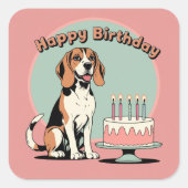 ビーグルカラフルド スクエアシール (正面)