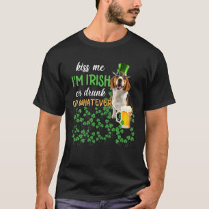 ビーグルキス私はアイリッシュか飲何かか Tシャツ