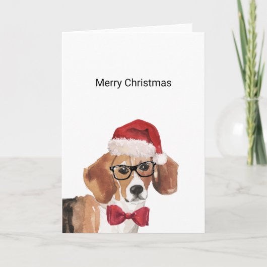 ビーグルクリスマスカード カード (正面)