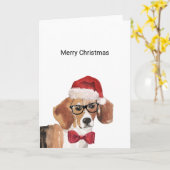 ビーグルクリスマスカード カード (黄色い花)