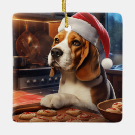 ビーグルクリスマスクッキーフェスティバルホリデイ セラミックオーナメント