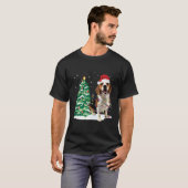 ビーグルクリスマスツリーライツサンタおもしろい犬クリスマス Tシャツ (正面フル)