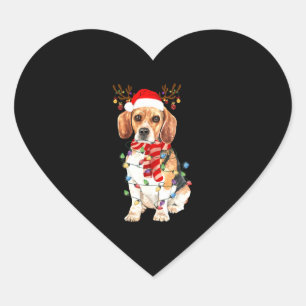 ビーグルクリスマスティートナディクリスマスライト ハートシール