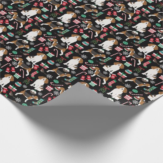 ビーグルクリスマスドッグギフトラップ ラッピングペーパー (角)