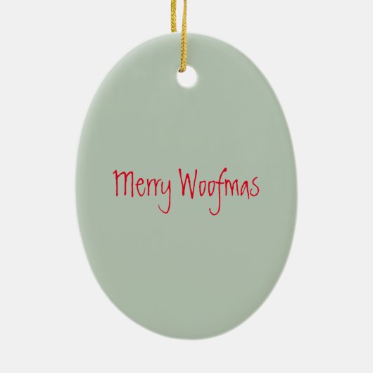 ビーグルクリスマスドッグメリーウーフマス セラミックオーナメント (裏面)