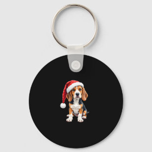 ビーグルクリスマスドッグ長袖Tシャツ キーホルダー