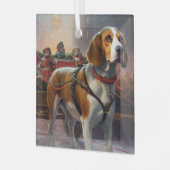 ビーグルクリスマスフェスティバルシーズン ガラスオーナメント (正面左)