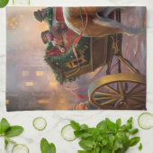 ビーグルクリスマスフェスティバルシーズン キッチンタオル (折り畳み)