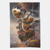 ビーグルクリスマスフェスティバルシーズン キッチンタオル (縦)