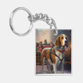 ビーグルクリスマスフェスティバルシーズン キーホルダー (正面左)