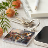 ビーグルクリスマスフェスティバルシーズン キーホルダー (正面右)