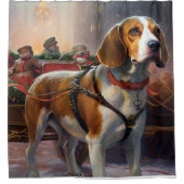 ビーグルクリスマスフェスティバルシーズン シャワーカーテン (正面)