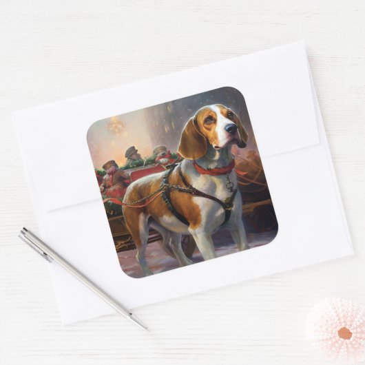 ビーグルクリスマスフェスティバルシーズン スクエアシール (封筒)