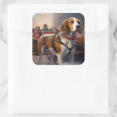 ビーグルクリスマスフェスティバルシーズン スクエアシール (バッグ)