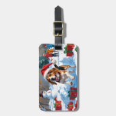 ビーグルクリスマスフェスティバルスノーシーン ラゲッジタグ (正面縦)