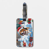 ビーグルクリスマスフェスティバルスノーシーン ラゲッジタグ (裏面縦)