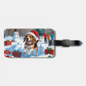 ビーグルクリスマスフェスティバルスノーシーン ラゲッジタグ (裏面横)