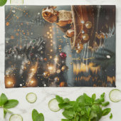 ビーグルクリスマスフェスティバル航海 キッチンタオル (折り畳み)