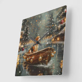 ビーグルクリスマスフェスティバル航海 スクエア壁時計 (傾斜)