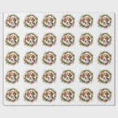 ビーグルクリスマスリースフェスティバルカップ ラッピングペーパー (フラット)