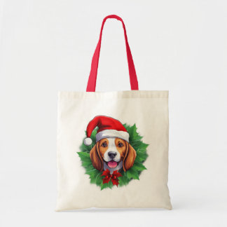 ビーグルクリスマスリース トートバッグ