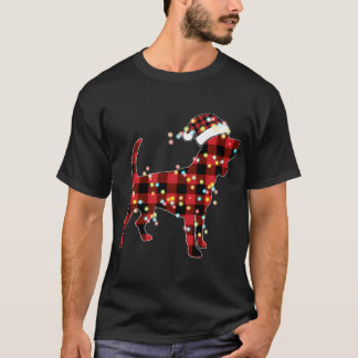 ビーグルクリスマスレッドプレイドバッファローパジャマクリスマスは行う Tシャツ