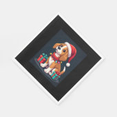ビーグルクリスマス照明サンタビーグルドグクリスマスタ スタンダードランチョンナプキン (角)