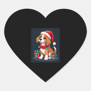 ビーグルクリスマス照明サンタビーグルドグクリスマスタ ハートシール