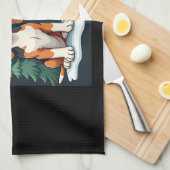 ビーグルクリスマス犬のオーナークリスマスホリデーパジャマロン キッチンタオル (四つ折り)