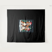 ビーグルクリスマス犬のオーナークリスマスホリデーパジャマロン タペストリー (正面(横))