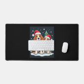 ビーグルクリスマス犬のオーナークリスマスホリデーパジャマロン デスクマット (キーボード&マウス)