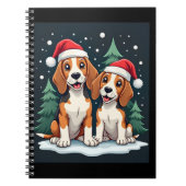ビーグルクリスマス犬のオーナークリスマスホリデーパジャマロン ノートブック (正面)