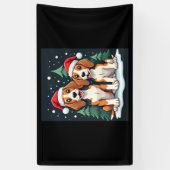 ビーグルクリスマス犬のオーナークリスマスホリデーパジャマロン 横断幕 (縦)