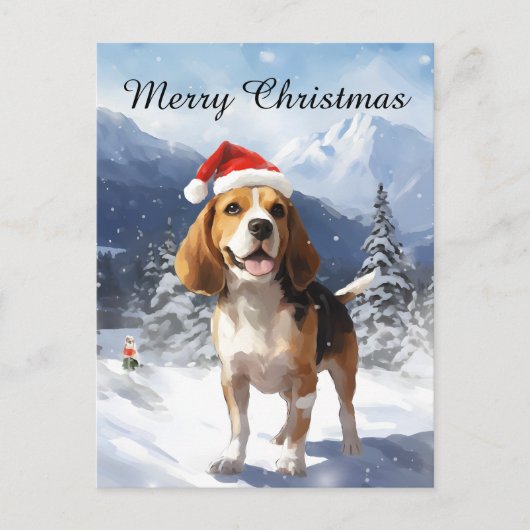 ビーグルクリスマス シーズンポストカード (正面)