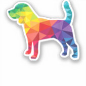 ビーグルゲイプライドLGBT LGBTQレインボーフラッグ犬の恋人 シール (正面)