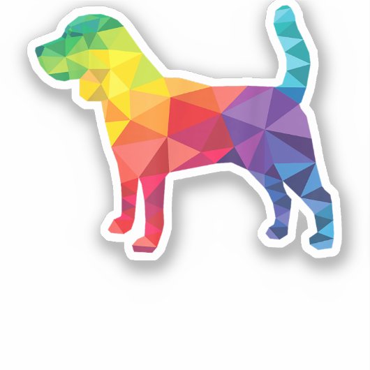 ビーグルゲイプライドLGBT LGBTQレインボーフラッグ犬の恋人 シール (正面)