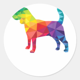 ビーグルゲイプライドLGBT LGBTQレインボーフラッグ犬の恋人 ラウンドシール